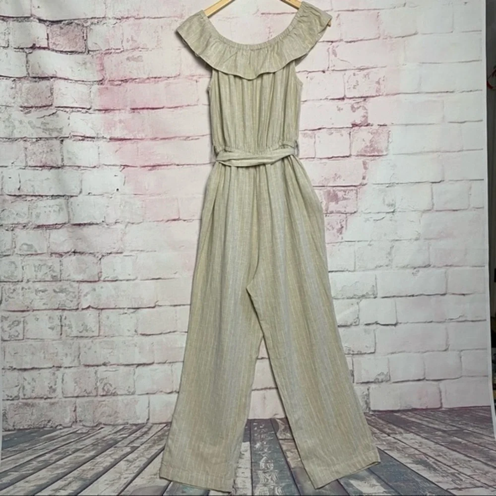 UNIVERSAL THREAD Beige Off the Shoulder Jumpsuit
